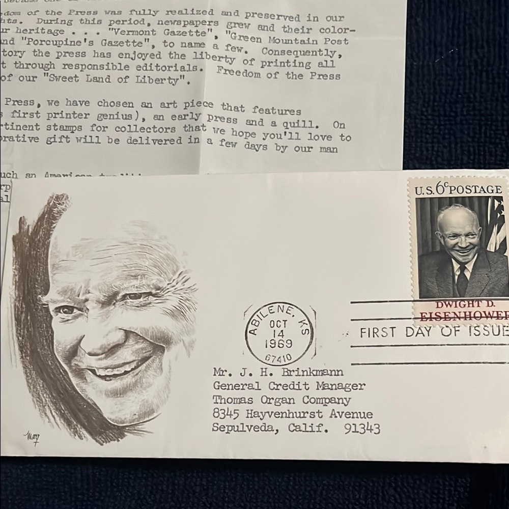 *3 Stamps for $6* Dwight D. Eisenhower First Day Cover